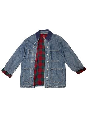 Vintage 90s Denim Inner Flannel Limited Jeans Jacket